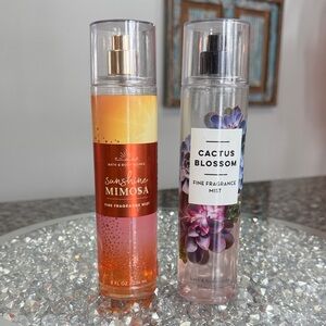 Bath & Body Works Sunshine Mimosa Fine Fragrance and Cactus Blossom mists